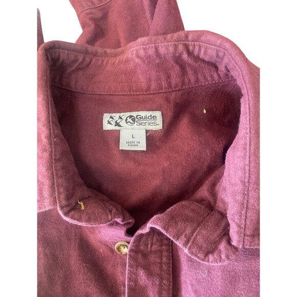 Guide Series Mens Large Maroon Long Sleeve Button-Up Shirt With Dual Chest Pocke - Picture 6 of 6